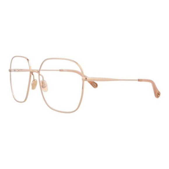 Chloé Womens Square/Rectangle Gold Gold Transparent Fashion Designer Eyewear - Picture 1 of 4